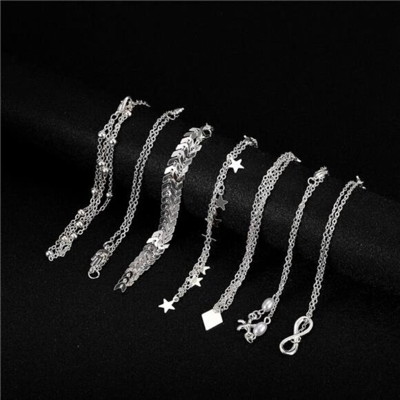 Softones 16Pcs Ankle Bracelets for Women Gold Silver Two Style Chain Beach - Picture 5 of 8